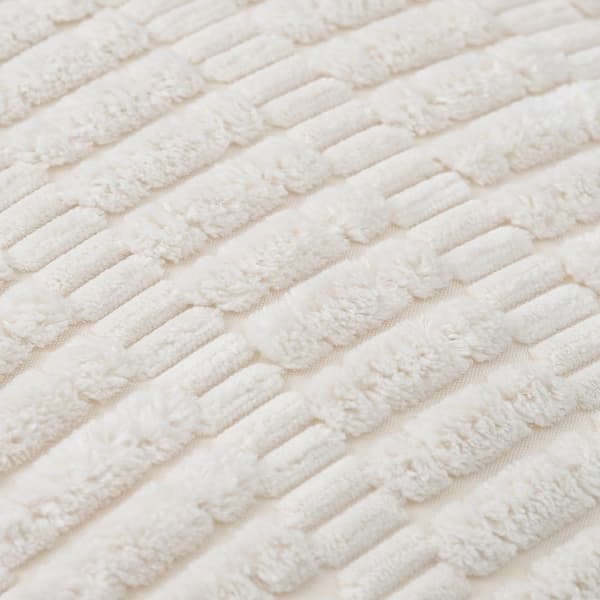 Sæt med 2 Boho Stribede Fløjls Pudebetræk Bløde Dekorative Pudebetræk til Sofa Soveværelse Beige 40 x 40 cm_OF