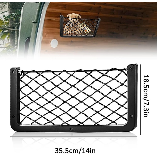 Förvaringsnät för husbil, 4-pack, Lastnät Bil Förvaringsnät Husbil Skåpbil Förvaringslösningar med Plastram Elastisk Nätficka - Perfekt with 2 Hooks