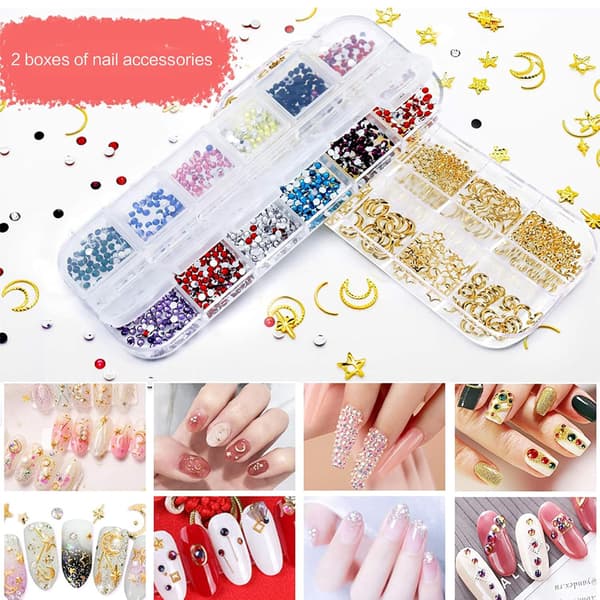 Nail Art Brushes Kit Dotting Tools Tillbehör Rhinestone Nails Tape Strips Designer Med Palett Tillbehör