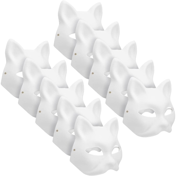 10 stk Therian Maske Katt Revmaske Therian Halloween Maske Therian Kostyme for Barn Voksne Tom Maske for Jul Fest & Therian WELLNGS
