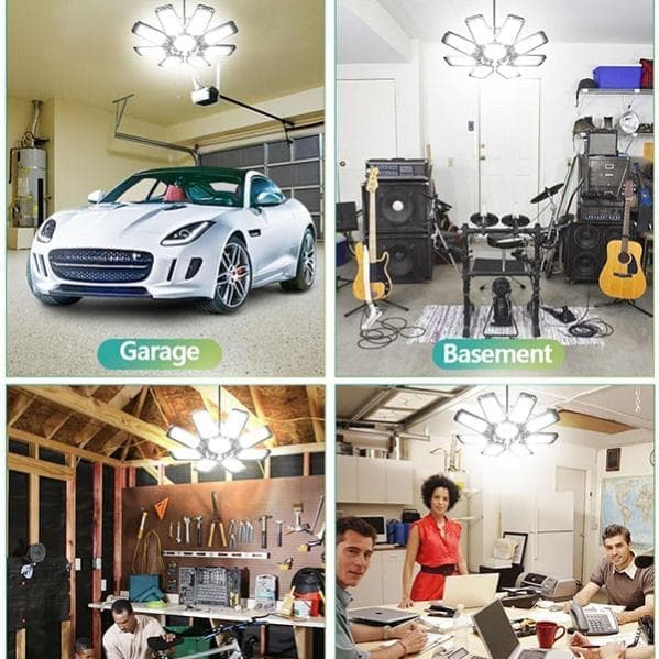 Foldbare E27 Loftslamper 8+1 LED - 360° Justerbare Lamper_OF