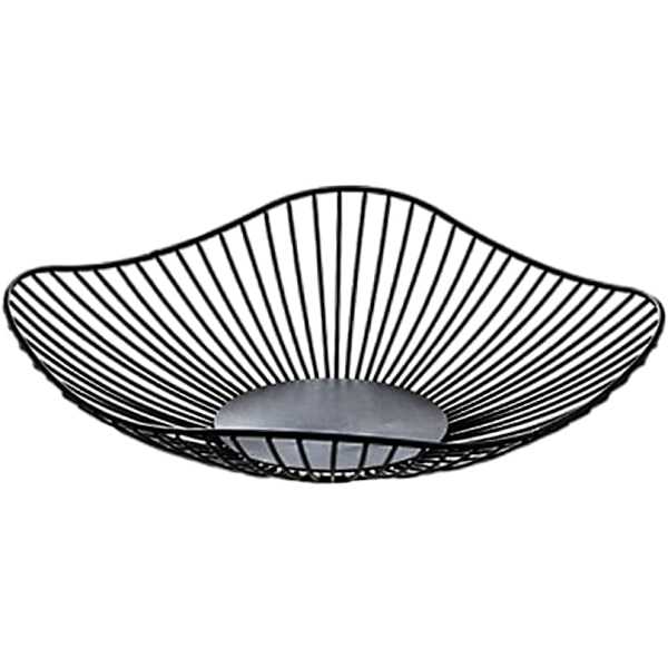 1 Styk Frugtkurv (Sort) Dekorativ Frugtkurv Sort Metal