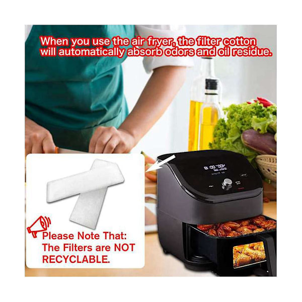 10 stk Luftfrityrfiltre for Instant Vortex 6qt, Luftfrityrtilbehør Erstatningsfiltre for Instan