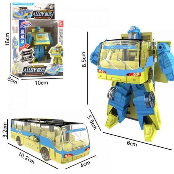 Mini Legering Transformer Buss Robot Buss Autobot Modell Leksak - Blå