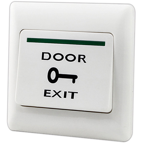 Exit-trykknapp - NO/COM-bryterpanel - Dørkontrollsystem - 86 mm x 86 mm - 36 V - 3 A - Hvit