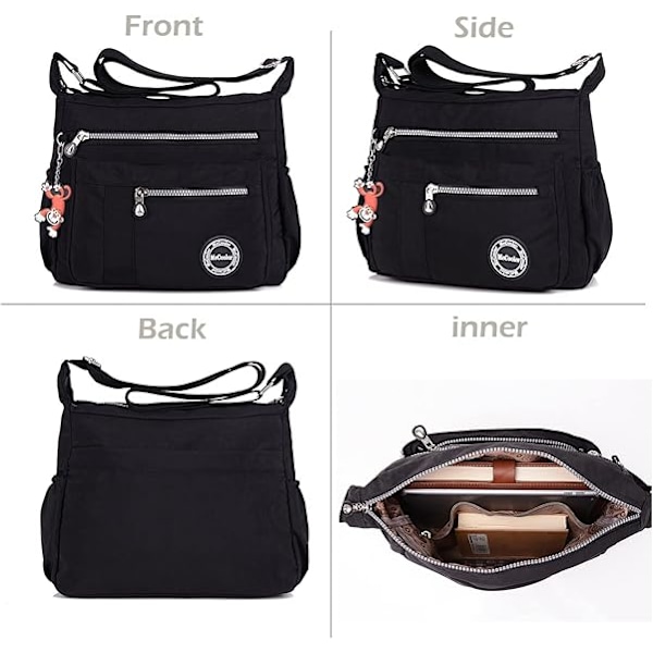 Vattentät axelväska, vardaglig messenger bag, damväskor, lätt axelremsväska, sportväska, skolväska, handväska för skola, resor