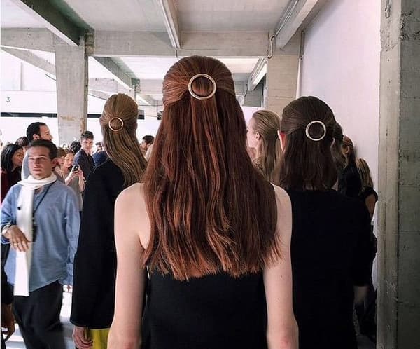 2 st Minimalistiska Snygga Hålformade Geometriska Runda Cirkel Metall Hårnålar_OF