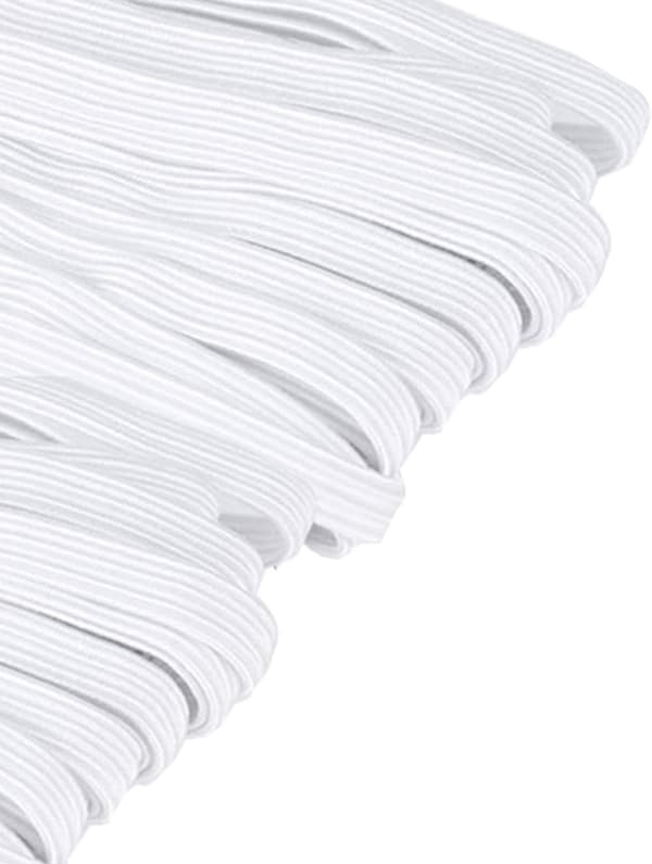 Elastisk bånd Polyester Elastan for søm og håndarbeid Hvit 6mm x 4m 6mm x 4m