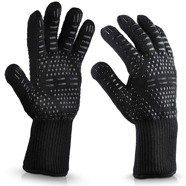 2-pak Grydehandsker med supergreb - Grillhandsker Black Svart