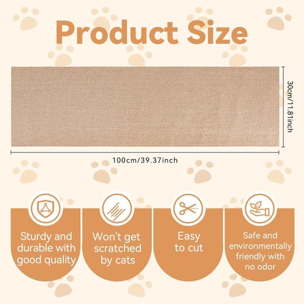 Klorebrett - 30 x 100 cm - Klorematte for katter - Kattleke - Anti