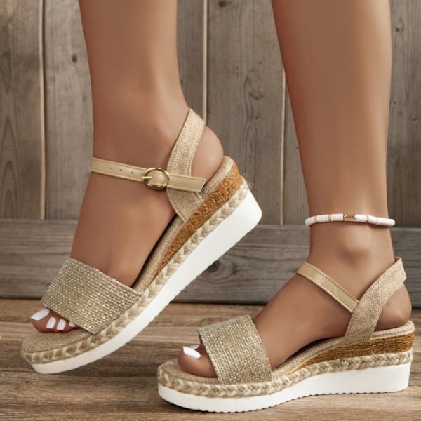 Kilklackssandaler för damer, sommarskor khaki 38