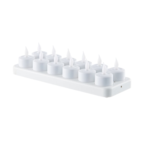 Flamlösa ljus - 12 laddningsbara LED-blinkande te-ljus
