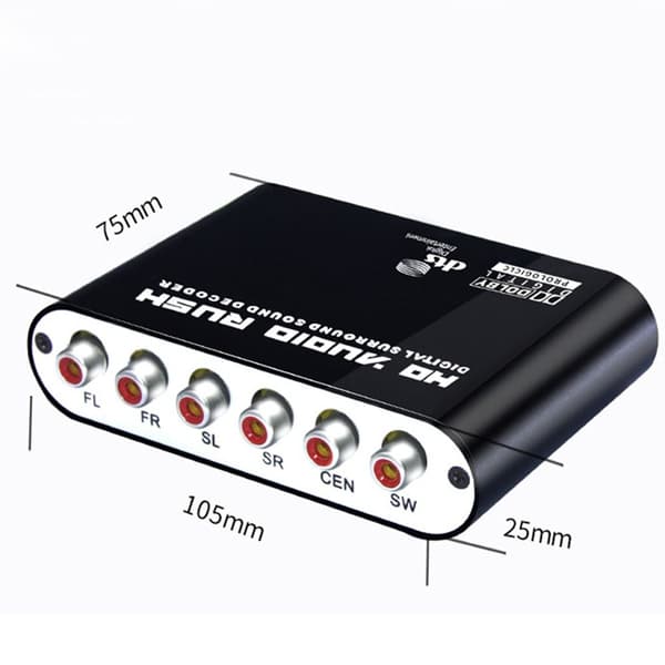 Digital Lyddekoder Konverter Digital 5.1 Audio Dekoder RCA
