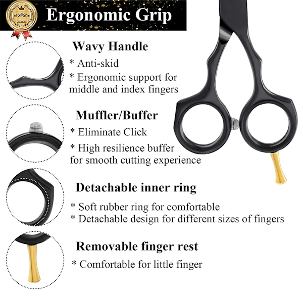 5,5 tommer hårklippesaks, saks til tynding/teksturering af hår til salon eller hjemmebrug Style-4 other-One Size