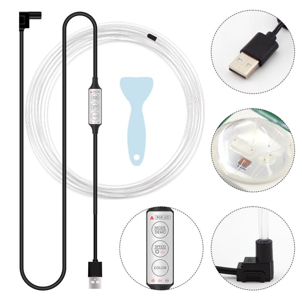Farverig kold lys USB-kabelfri lysende lampe til bil