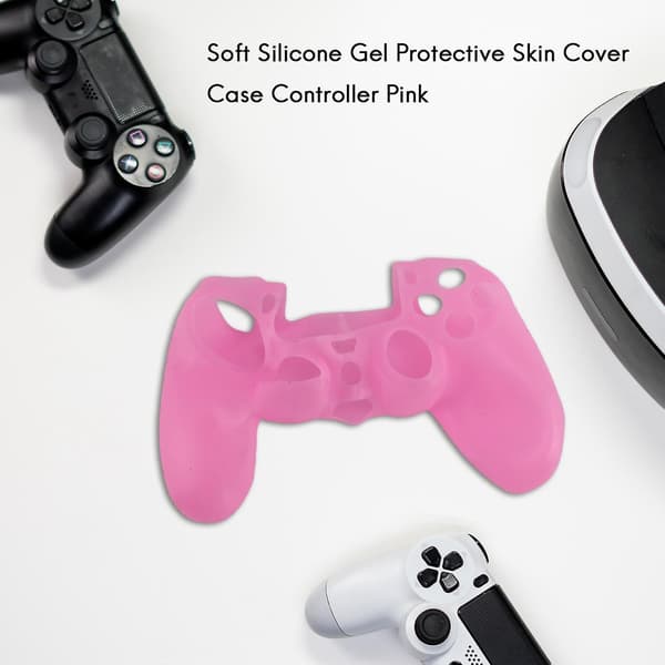 Soft Silicone Gel Protective Skin Case for Controller Pink Hy