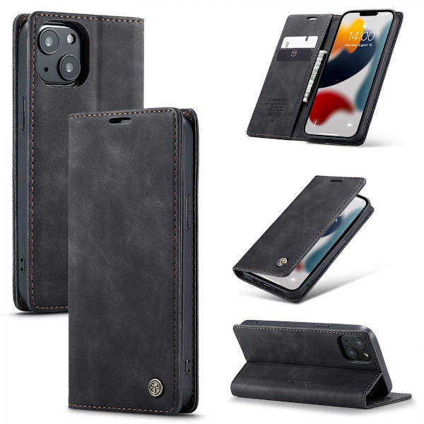 CaseMe Slim Wallet etui til iPhone 13 Sort