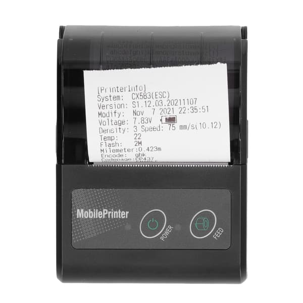 Bluetooth-kvitteringsprinter Smartphone-kontrol 200dpi Termisk etiketprinter Kvitteringsprinter med 1 rulle printerpapir 0.2