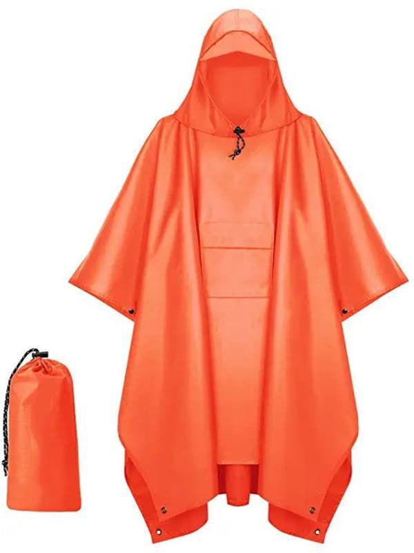 Poncho - Regnfrakk - 210*140cm - Multifunksjonell vannavstøtende regnponcho