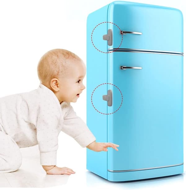 2 st - kylskåpslås för barn - kylskåpsdörrlås hemma - babysäkerhet - skåplås