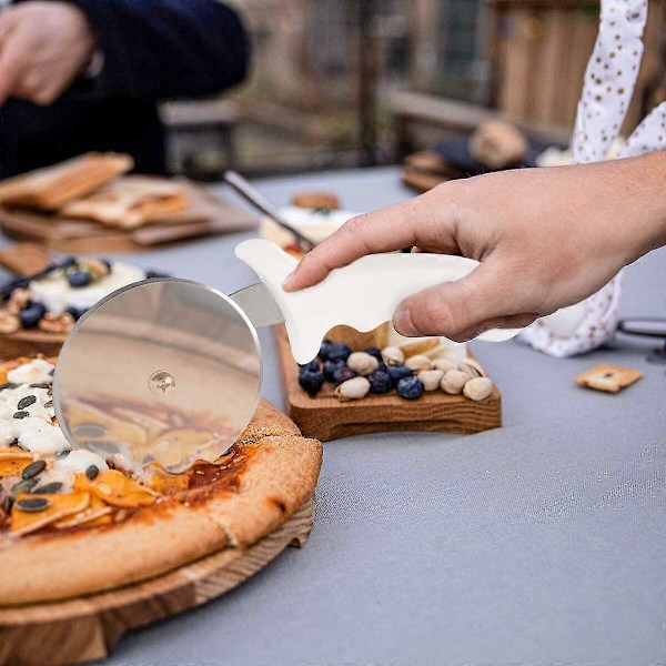 Pizzaskærer, Pizzaskærer i rustfrit stål, Pizzaskærer, (Hvid) 24.1*10.1*