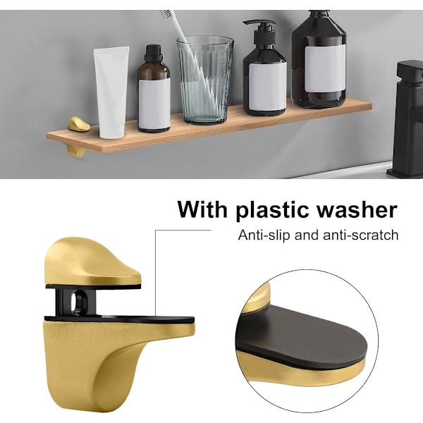 4 stycken - Glasklämma - Glashyllfäste - Justerbar - Glashyllfäste