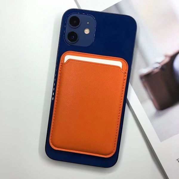 Ocean Apple Læder Kortetui med MagSafe til iPhone - Orange