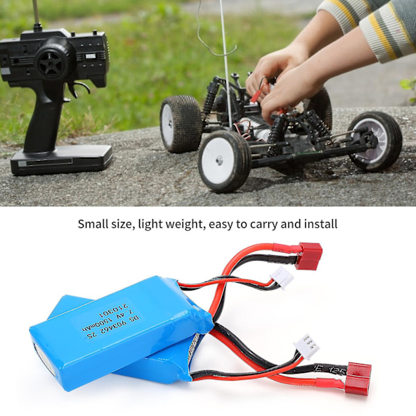 T-stik Model 7.4V 1500mAh 15C Lithiumbatteri til RC Bil Båd Fly