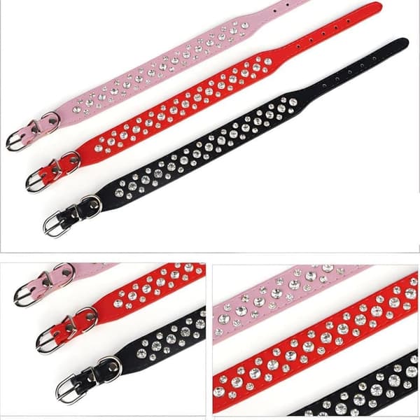 Modern White Studded Collar - Durable and Adjustable for Small Pets, Fits 2-4.5 kg
