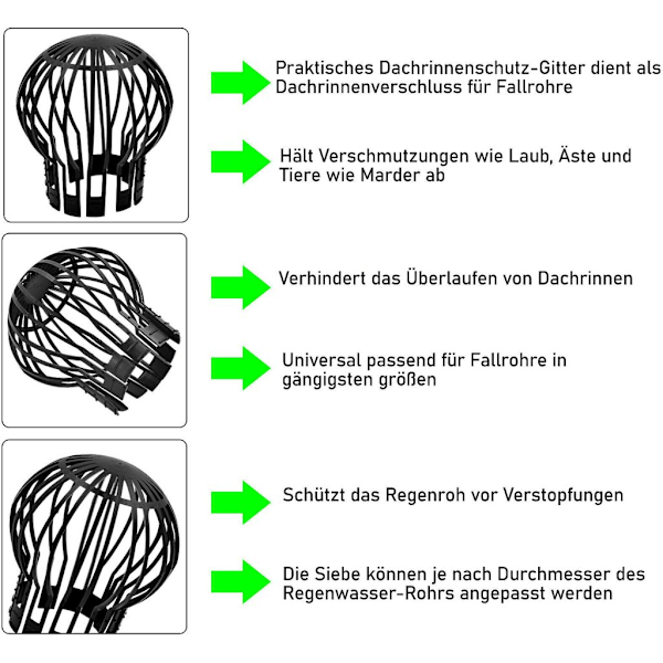 4x Lövskydd Rännskydd Takrännskydd Regnrännskydd Rännskydd Nedloppsskydd Dräneringsnät