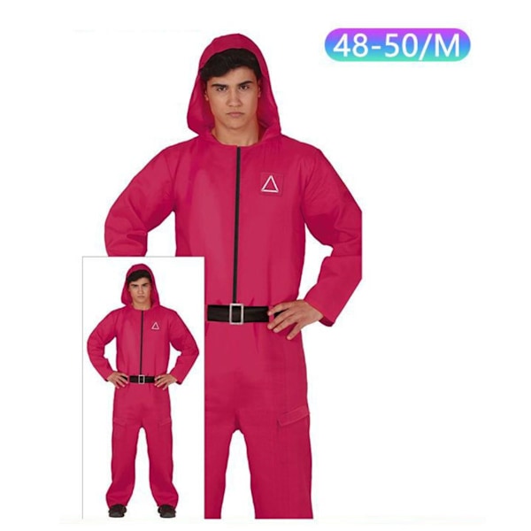 Squid Game Kostym Set för Barn och Vuxna, Overall, Kulspruta och Mask Hombre M