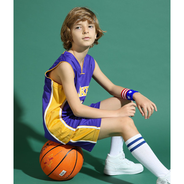 Kobe Bryant #24 Koripallopaita Setti Lakers Uniform Lapsille ja Teineille - Upea Violetti Purple XXL (160-165CM)