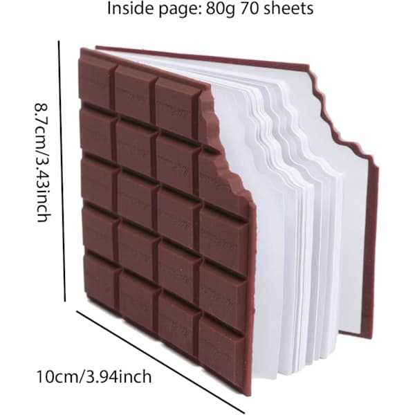 Chocolate-Scented Memo Pad, 80 Sheets Self-Adhesive Reusable Small Notebook, Creative Mini Notebook for School Office...