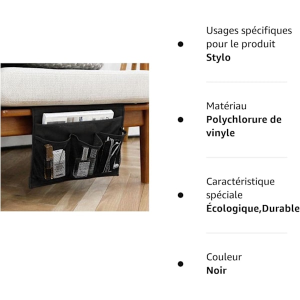 Sengebords Opbevaringspose, 1 stk. 32×10×20cm Sofa Organizer, Filt Sengelomme