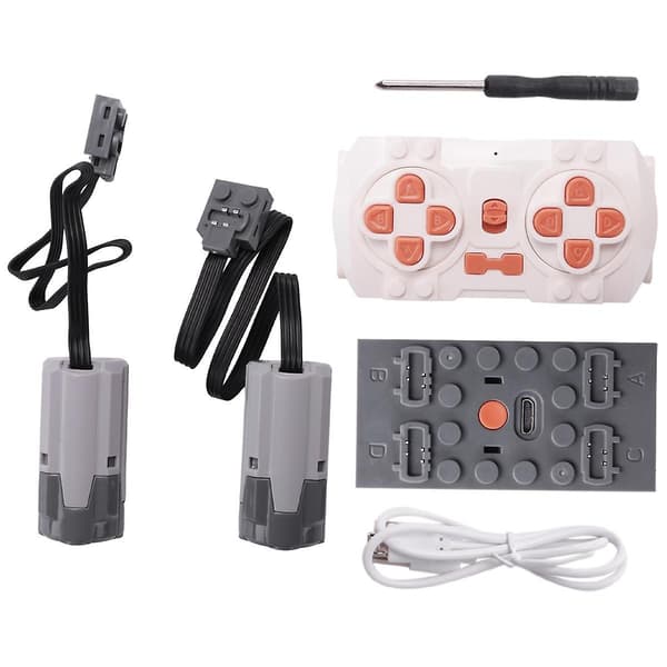 1 Sett Power Function Motor App Fjernkontroll Programmering 2 Medium Motor Sett DIY Byggekloss for-Perfet 0