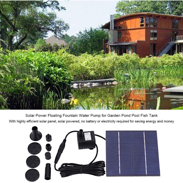 Soldrevet fontenepumpe for hagedam, basseng, akvarium {GKS}