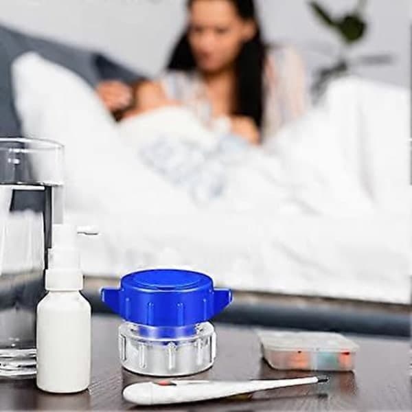QD\" Pilleknuser med bærbar multifunktionel plastikbeholder, blå, pilleknuser