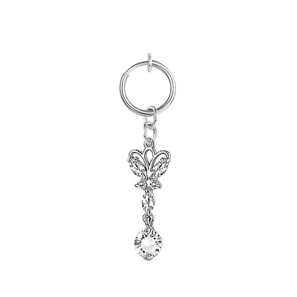 Rose Gull Sommerfugl Clip-On Falsk Navlepiercing