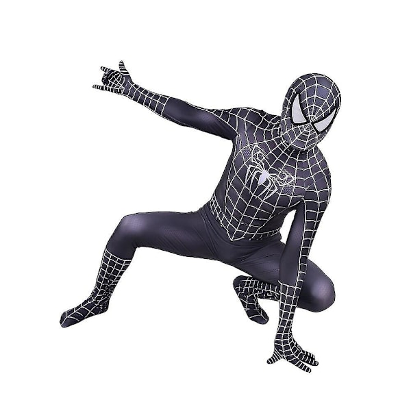 Halloween Miesten Musta Remy Spiderman Cosplay Puku Venom Symbiote Remy Puku Zentai Bodysuit Aikuinen Huppu Irrotettava Hood Detachable M