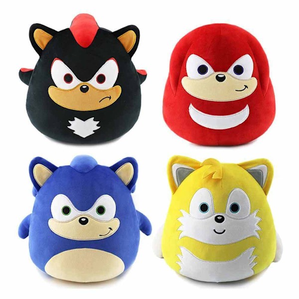 23 cm Sonic Squishmallows -pehmopelu - Superpehmeä ja halailtava söpö lahja Black