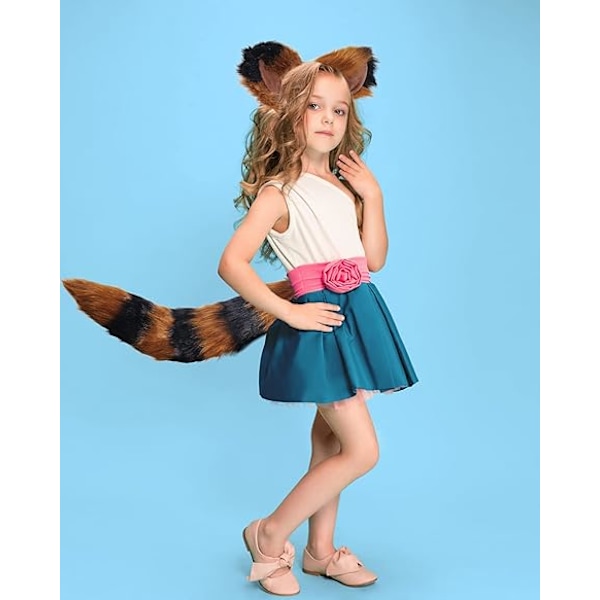 Tekoturkis häntä korvat setti - Turkis susi kettu pesukarhu orava eläin korvat panta häntä puku, Halloween Cosplay rekvisiitta