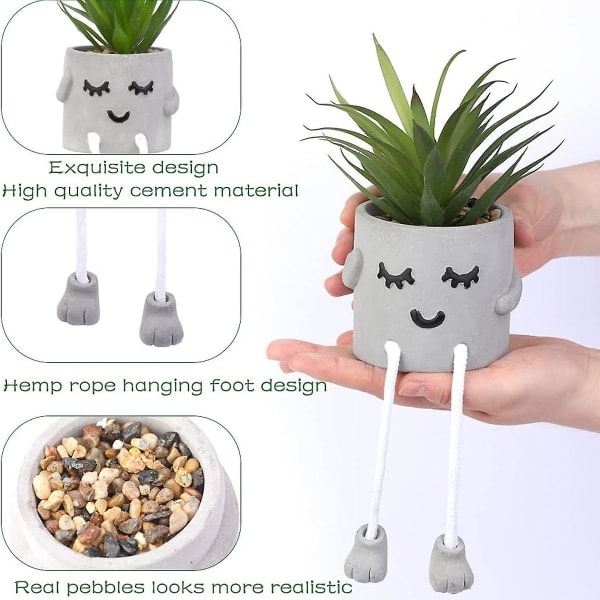 Sød udtrykssimulering Grøn plante Bonsai kunstig potteplante simulering Blomst Indendørs Altan Skrivebordsdekoration stil1