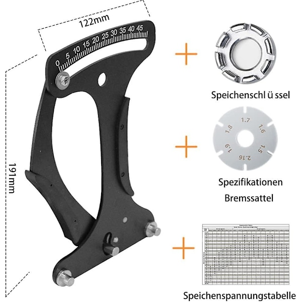 Cykel Eger Spændingsmåler Dent Siometer Aluminium Legering Eger Spændingsmåler Tensiometer