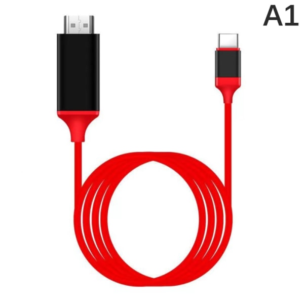 4K 1080P USB 3.1 Type C til HDMI Kompatibel Adapterkabel USB-C Rød