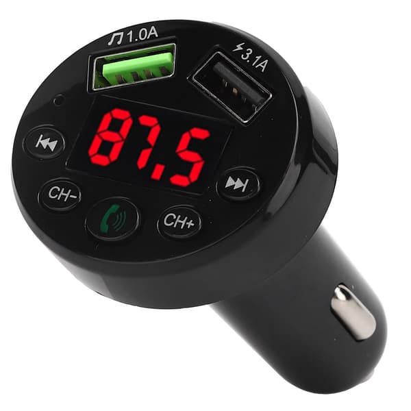 E6 Auton Bluetooth 5.0 MP3-soitin Modulaattori Kaksois-USB-pikalataus FM-sovitin Lähetin 0.1