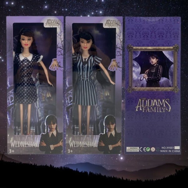 Leksak för barn Wednesday Addams docka present till flickor 3+