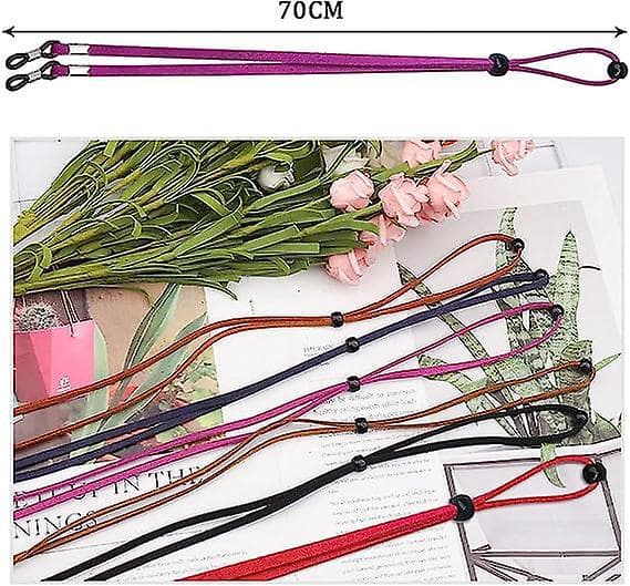 Adjustable Eyeglass Straps for Men - 6 Pack, Universal Eyeglass Cord, 70 cm Long
