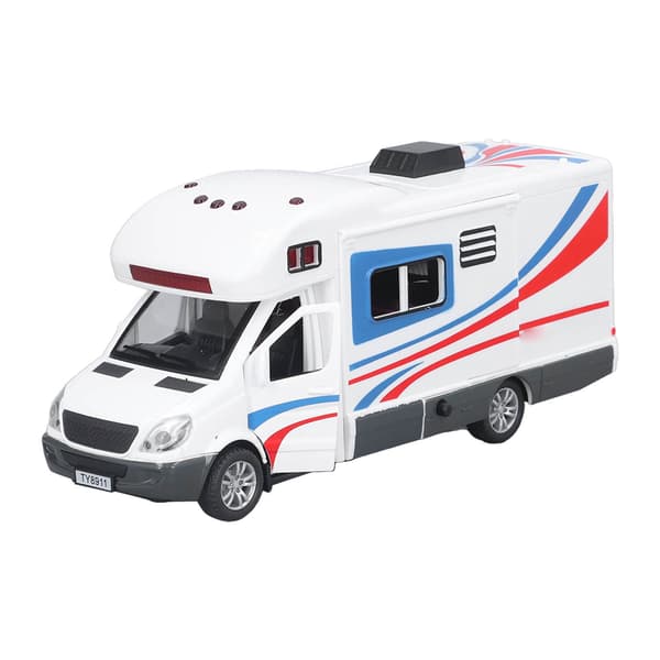 Camping Car Toy 1/32 Scale Alloy Shell Sound Lighting Function Educational Pull Back Model Toy for Over 6 Years Old 0.6