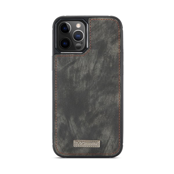 CaseMe 008 -sarjan nahkakotelo, iPhone 12/12 Pro, harmaa gray