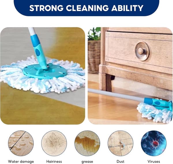 3 stk - Mopp refill - Erstatningsmopp - Passer til Leifheit Clean Twist Disc Mopp